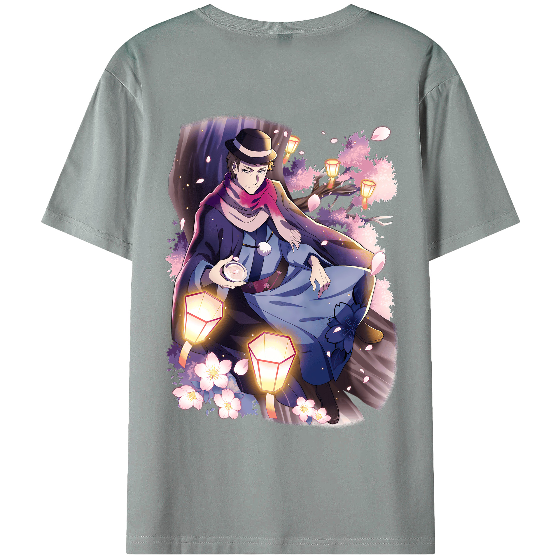 （画像用） 文豪ストレイドッグス Bungo Stray Dogs 綿100％ メンズ半袖Tシャツ（バックプリント） 通気性